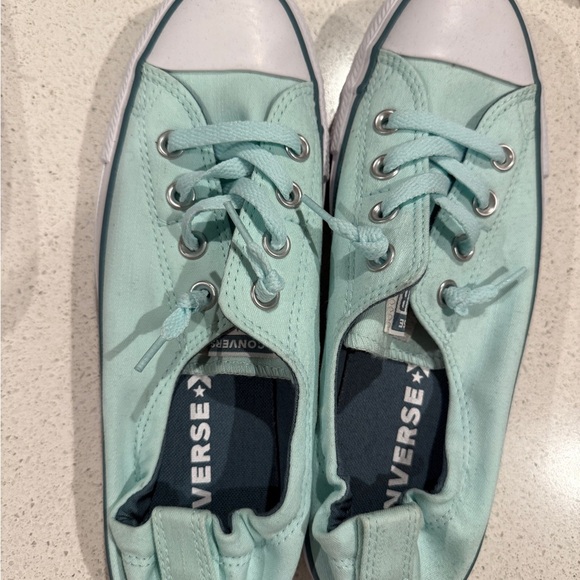 Converse Teal Canvas Sneakers with Rubber Toe Cap - Picture 8 of 9